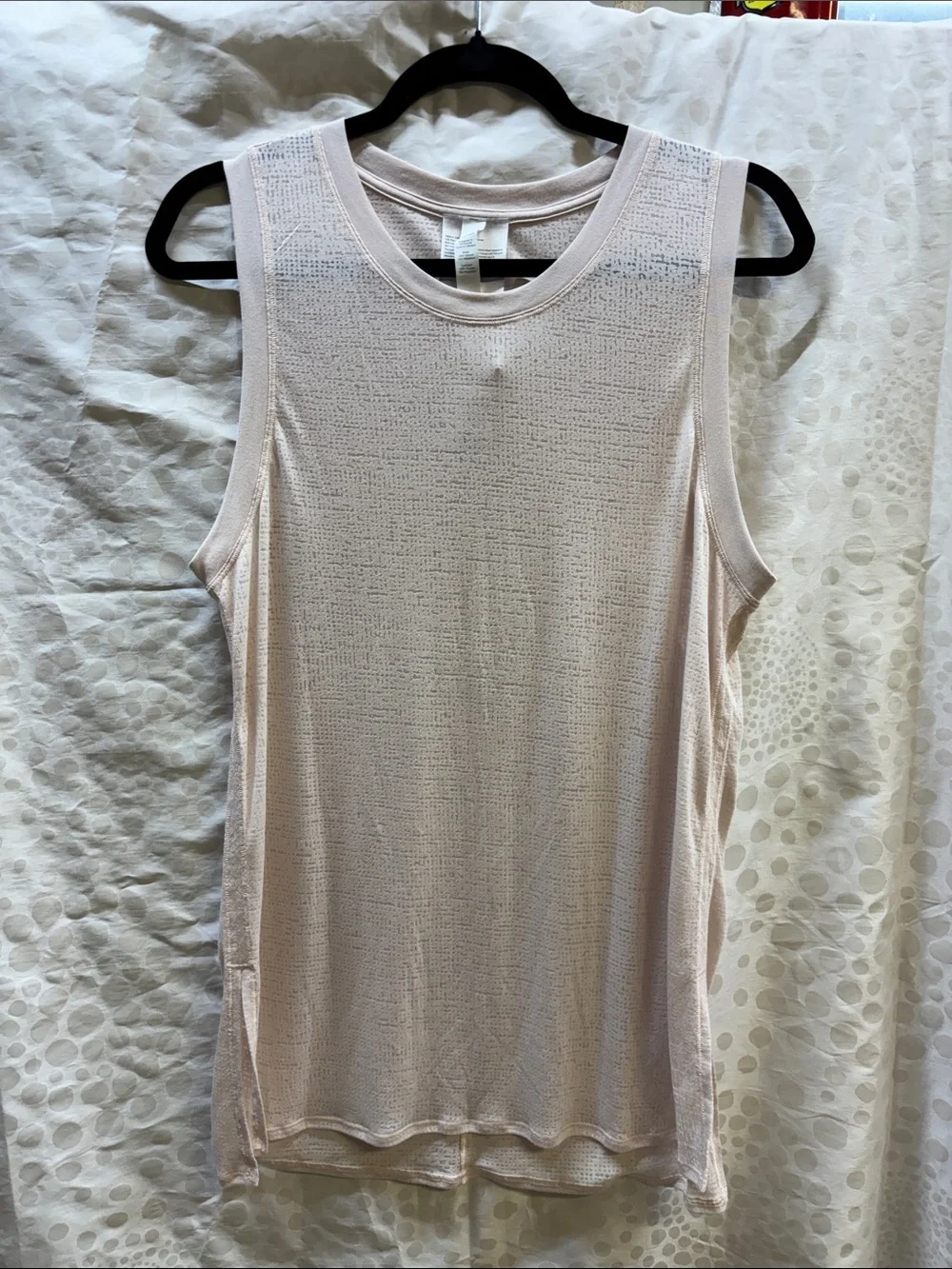 Lululemon Uncovered (burnout) Tank Top in a light pink color, Silk Rose- size 6